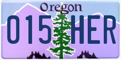 OR license plate 015HER