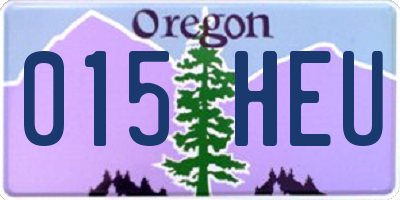 OR license plate 015HEU