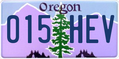 OR license plate 015HEV