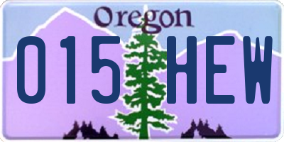 OR license plate 015HEW