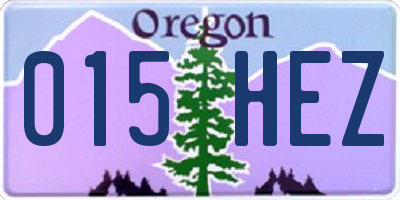 OR license plate 015HEZ