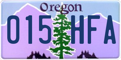 OR license plate 015HFA