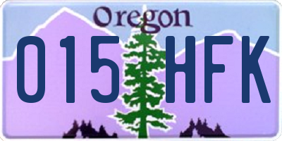 OR license plate 015HFK