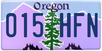 OR license plate 015HFN