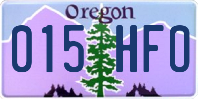 OR license plate 015HFO