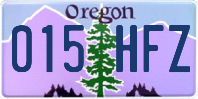 OR license plate 015HFZ
