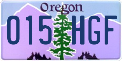 OR license plate 015HGF