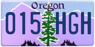 OR license plate 015HGH