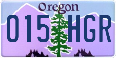 OR license plate 015HGR
