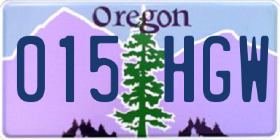 OR license plate 015HGW