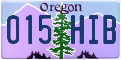 OR license plate 015HIB