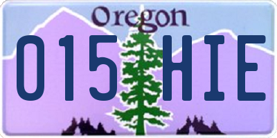 OR license plate 015HIE