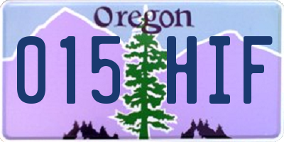 OR license plate 015HIF