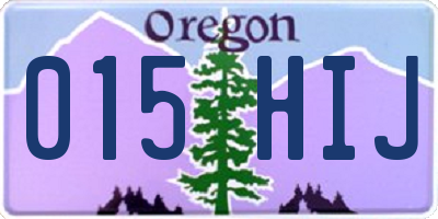 OR license plate 015HIJ