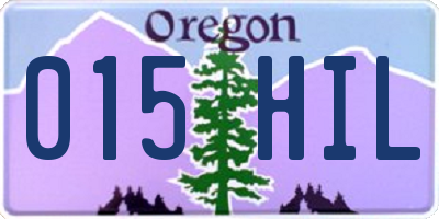OR license plate 015HIL