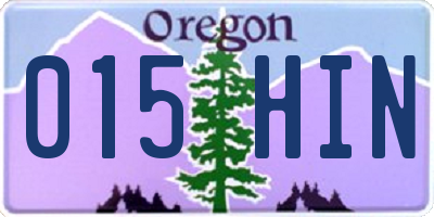OR license plate 015HIN
