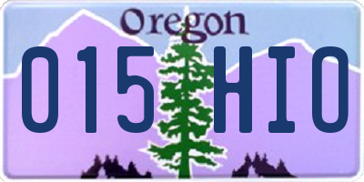 OR license plate 015HIO