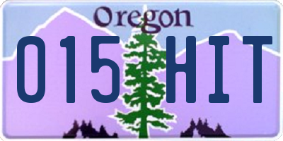 OR license plate 015HIT