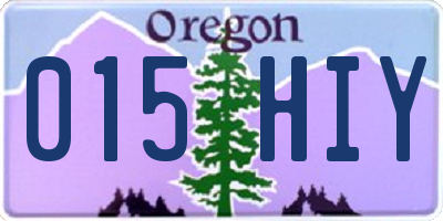 OR license plate 015HIY