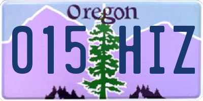 OR license plate 015HIZ
