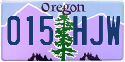 OR license plate 015HJW