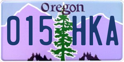 OR license plate 015HKA