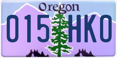 OR license plate 015HKO