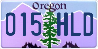 OR license plate 015HLD