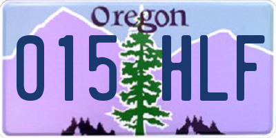OR license plate 015HLF
