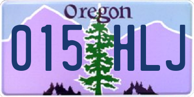 OR license plate 015HLJ