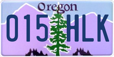 OR license plate 015HLK