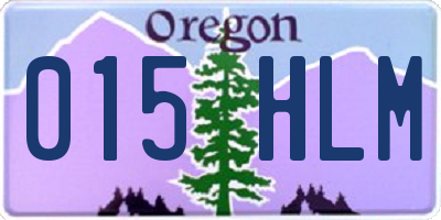 OR license plate 015HLM