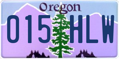 OR license plate 015HLW