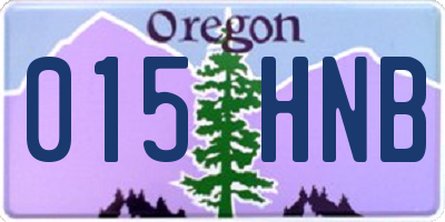 OR license plate 015HNB