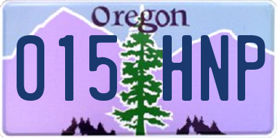 OR license plate 015HNP