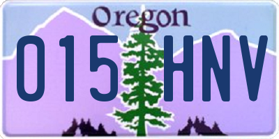 OR license plate 015HNV