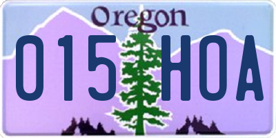 OR license plate 015HOA