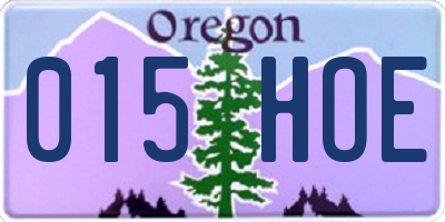 OR license plate 015HOE