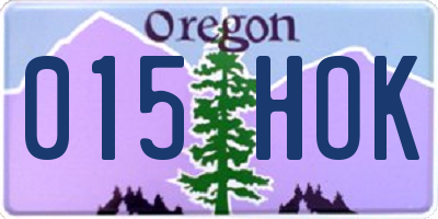 OR license plate 015HOK