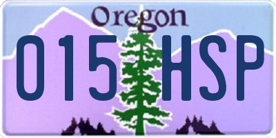 OR license plate 015HSP