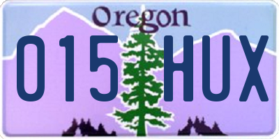 OR license plate 015HUX