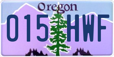 OR license plate 015HWF