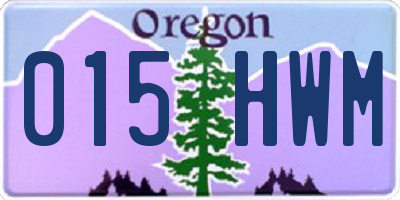 OR license plate 015HWM