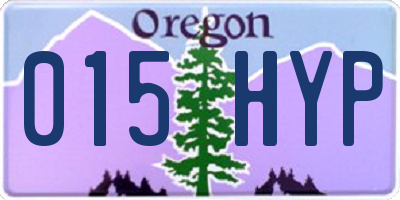 OR license plate 015HYP