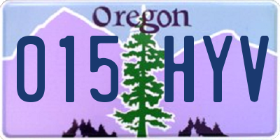 OR license plate 015HYV