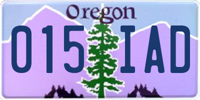 OR license plate 015IAD