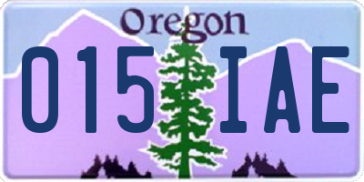 OR license plate 015IAE