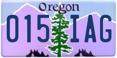 OR license plate 015IAG