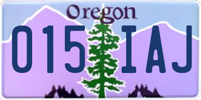 OR license plate 015IAJ