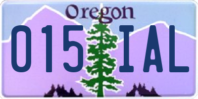 OR license plate 015IAL